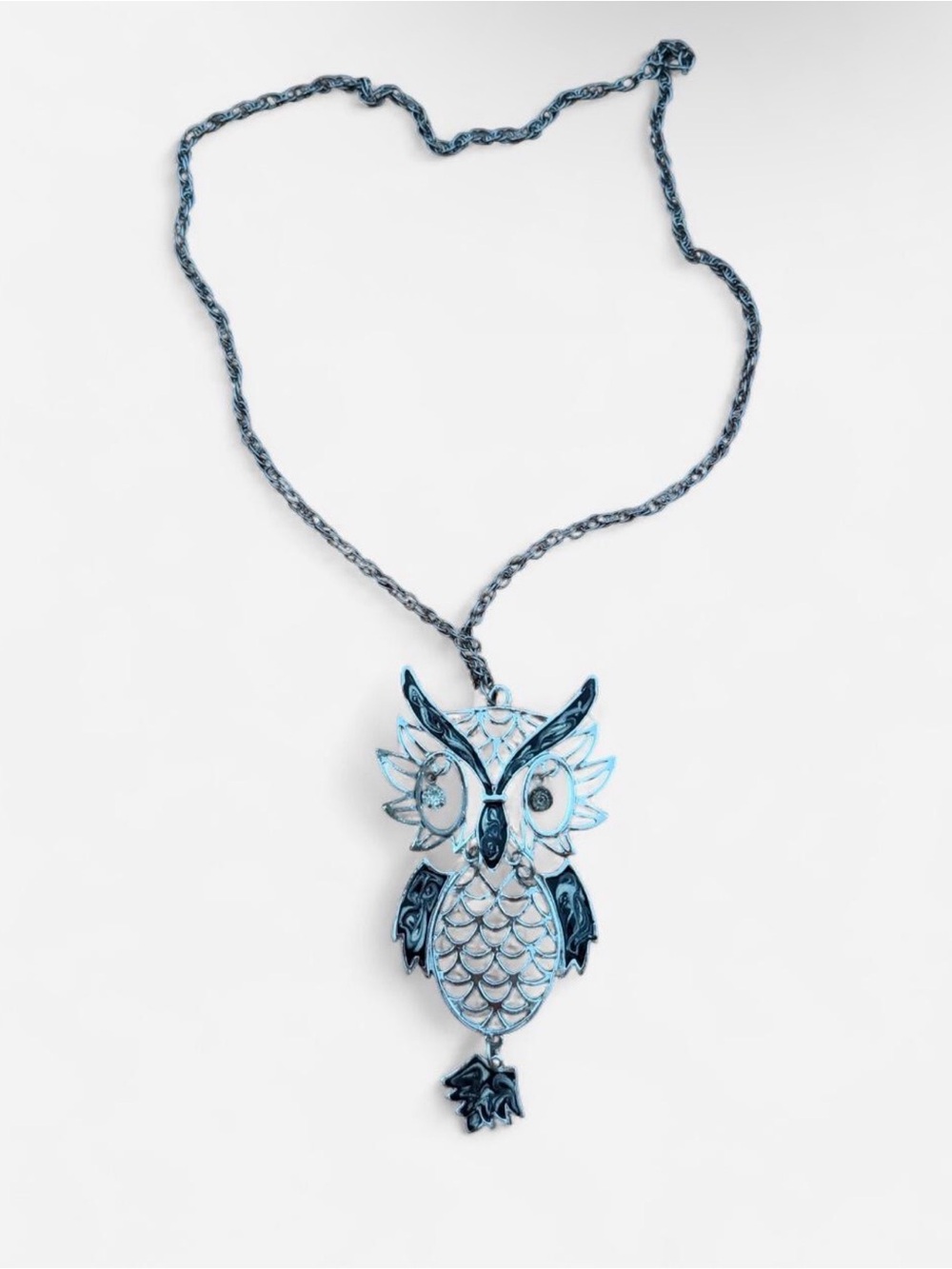 Silver Owl Pendant Necklace - Women Jewelry
